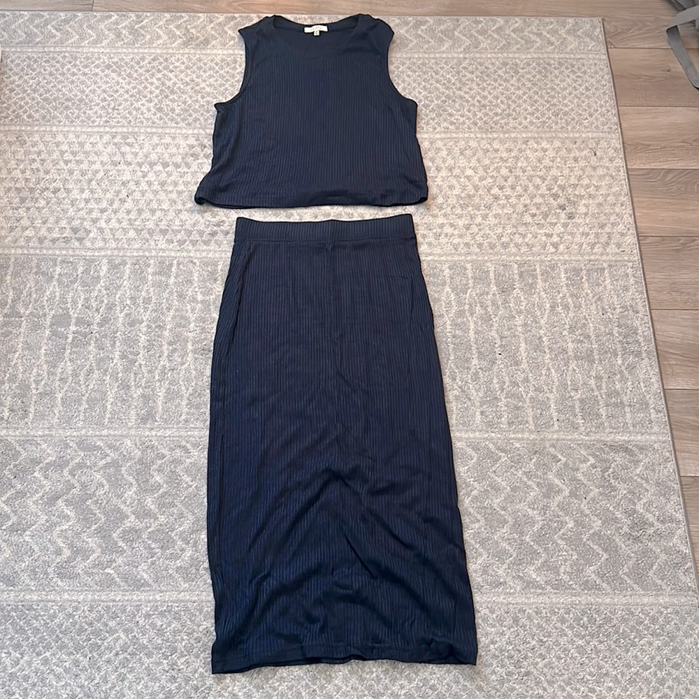 X supply cotton skirt and crop top set